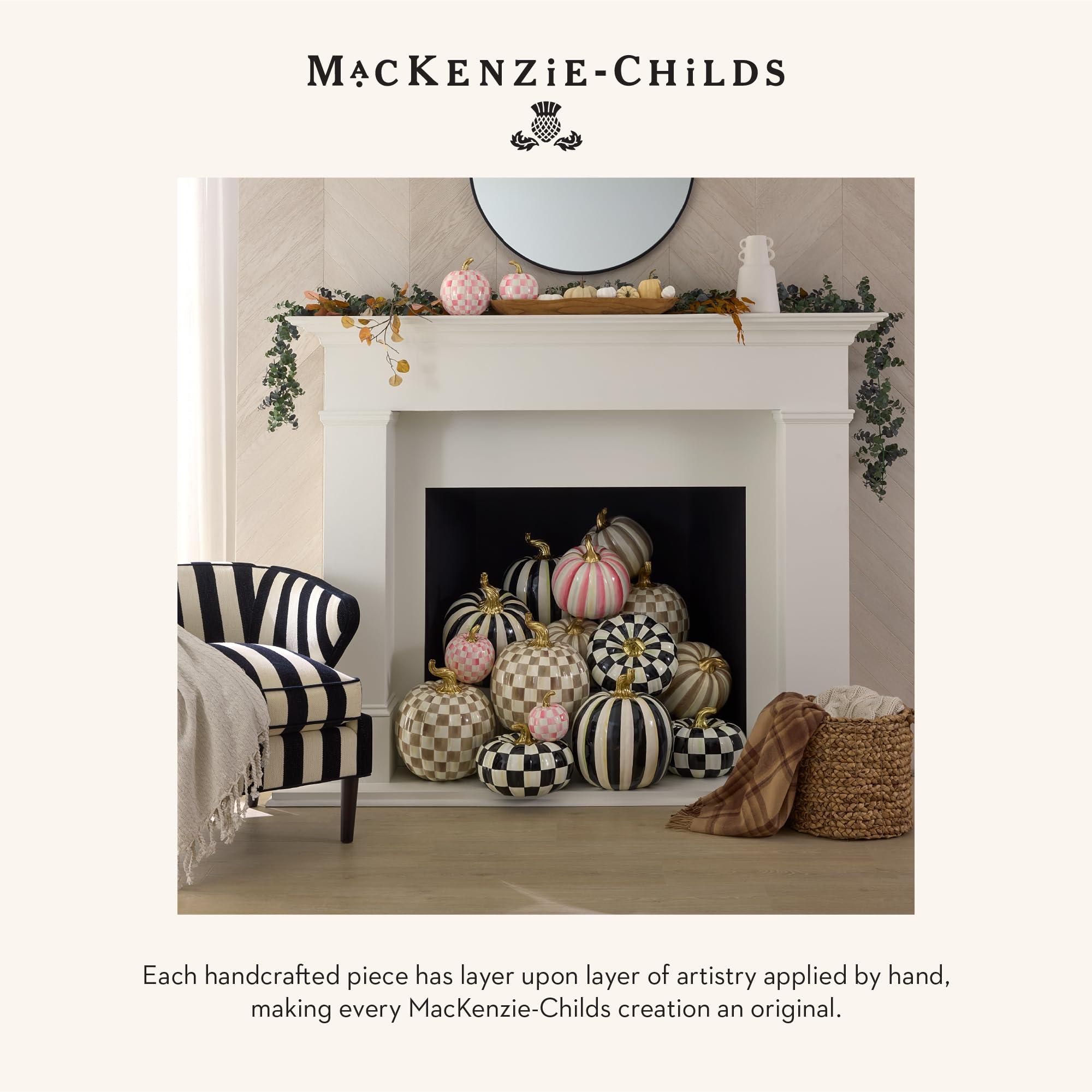 Amazon.com: MACKENZIE-CHILDS Medium Pumpkin, Resin Halloween Home